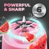 Portable Blender - Compact and USB Rechargeable Personal Travel Blenders for Smoothies, Shakes and Ice - Mini Fruit Juice Mixing Shaker Bottle - 380ml, Pink view 3