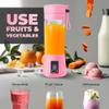 Portable Blender - Compact and USB Rechargeable Personal Travel Blenders for Smoothies, Shakes and Ice - Mini Fruit Juice Mixing Shaker Bottle - 380ml, Pink view 4