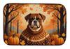 Caroline's Treasures DAC1026DDM Boxer Fall Dish Drying Mat Absorbent Dish Drying Mat Pad for Kitchen Counter Dish Drainer Mat for Countertop, 14 x 21", Multicolor view 1