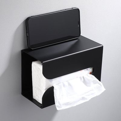 Gavigain Paper Towel Dispenser,Black Tissue Box Holder Stand,Wall Mount Napkin Organizer for Kitchen Bathroom Toilet,Napkin Holder Organizer Storage for Home and Office