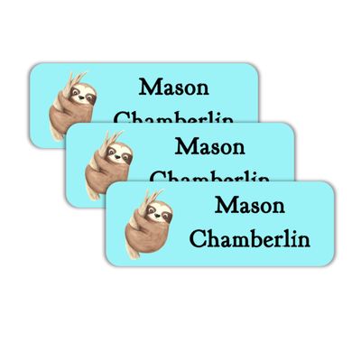 Customized Sloth-Themed Personalized Name Labels for Kids School Supplies, Name Tags, Stickers, Folders, Pencils & More | Daycare Essentials, Preschool Labels