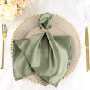 50 pcs 20-Inch Eucalyptus Green Satin Dinner Napkins - for Wedding Party Reception Events Restaurant Kitchen Home view 2