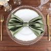 50 pcs 20-Inch Eucalyptus Green Satin Dinner Napkins - for Wedding Party Reception Events Restaurant Kitchen Home view 3