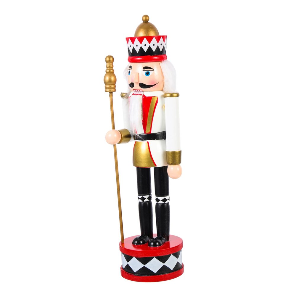 HAKIDZEL Xmas Themed Wooden Nutcracker Decoration Adornment for Home Tabletop and Shelf Present for Christmas Weddings and Holidays Classic Wooden Soldier Figurine
