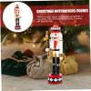 HAKIDZEL Xmas Themed Wooden Nutcracker Decoration Adornment for Home Tabletop and Shelf Present for Christmas Weddings and Holidays Classic Wooden Soldier Figurine view 3