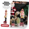 HAKIDZEL Xmas Themed Wooden Nutcracker Decoration Adornment for Home Tabletop and Shelf Present for Christmas Weddings and Holidays Classic Wooden Soldier Figurine view 4