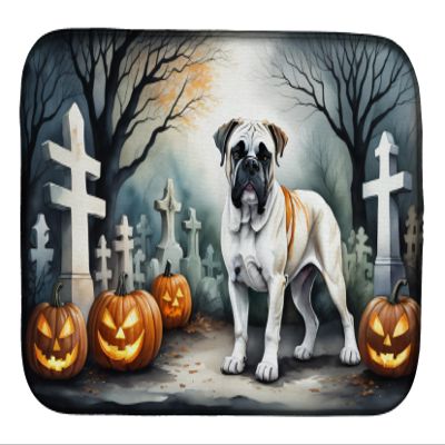 Caroline's Treasures DAC2025DDM Boxer Spooky Halloween Dish Drying Mat Absorbent Dish Drying Mat Pad for Kitchen Counter Dish Drainer Mat for Countertop, 14 x 21", Multicolor