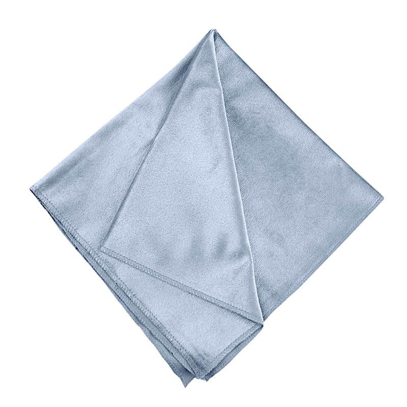 5 pcs 20x20-Inch Dusty Blue Premium Velvet Napkins - Wedding Party Home Events Dinner Catering Decorations Supplies