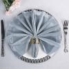5 pcs 20x20-Inch Dusty Blue Premium Velvet Napkins - Wedding Party Home Events Dinner Catering Decorations Supplies view 4