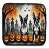 Caroline's Treasures DAC2023DDM Boston Terrier Spooky Halloween Dish Drying Mat Absorbent Dish Drying Mat Pad for Kitchen Counter Dish Drainer Mat for Countertop, 14 x 21", Multicolor view 1