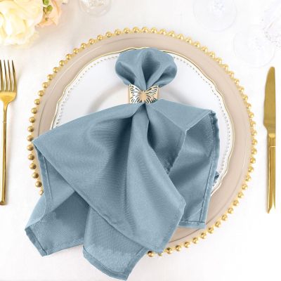 100 pcs 20-Inch Dusty Blue Polyester Dinner Napkins - for Wedding Party Events Restaurant Kitchen Home