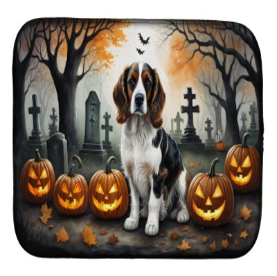 Caroline's Treasures DAC2057DDM Welsh Springer Spaniel Spooky Halloween Dish Drying Mat Absorbent Dish Drying Mat Pad for Kitchen Counter Dish Drainer Mat for Countertop, 14 x 21", Multicolor