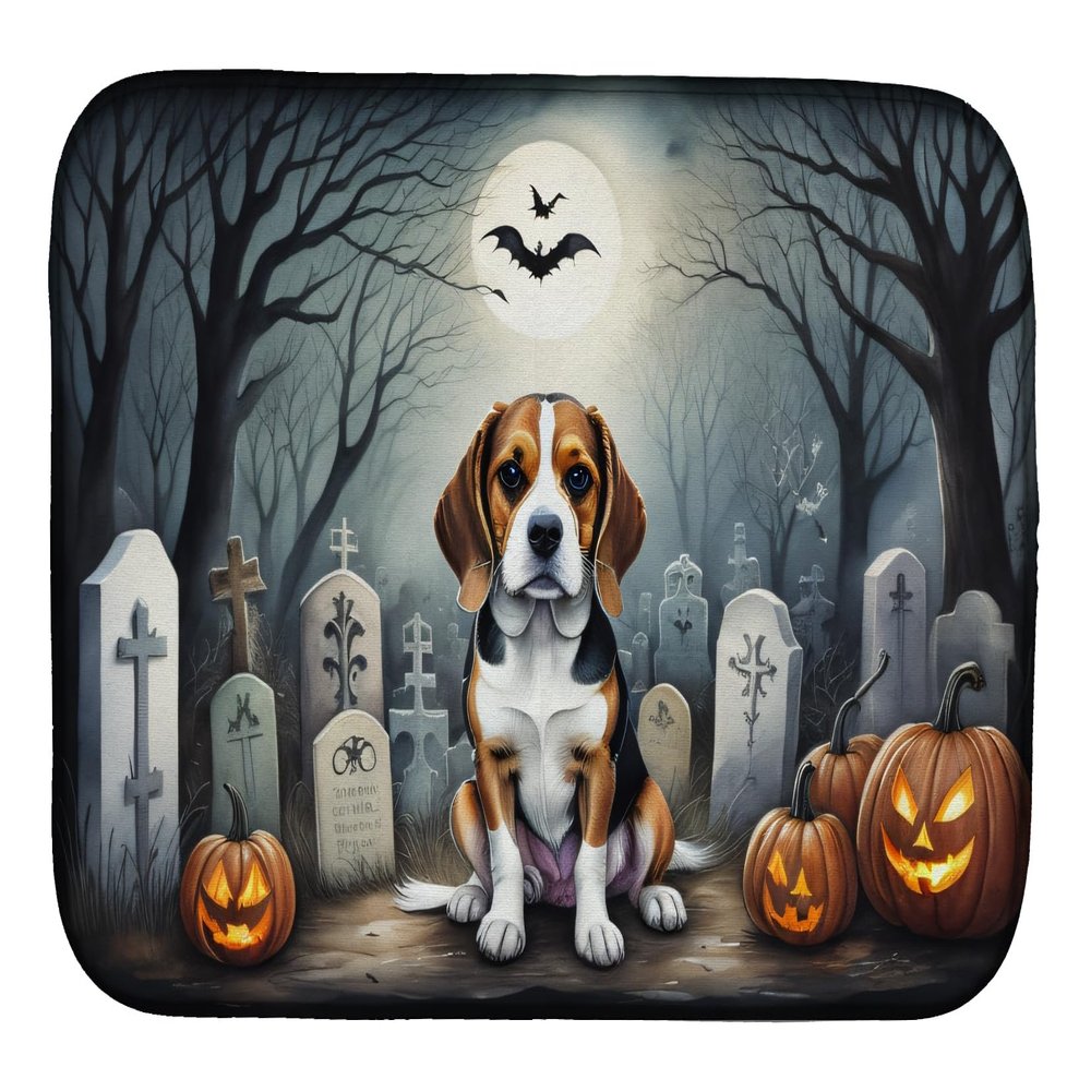Caroline's Treasures DAC2011DDM Beagle Spooky Halloween Dish Drying Mat Absorbent Dish Drying Mat Pad for Kitchen Counter Dish Drainer Mat for Countertop, 14 x 21", Multicolor