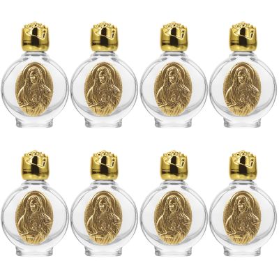 ABOOFAN 8pcs Glass Holy Water Bottles Empty Refillable Holy Water Container Holder for Easter Halloween Catholic Christian Baptism Party Prop