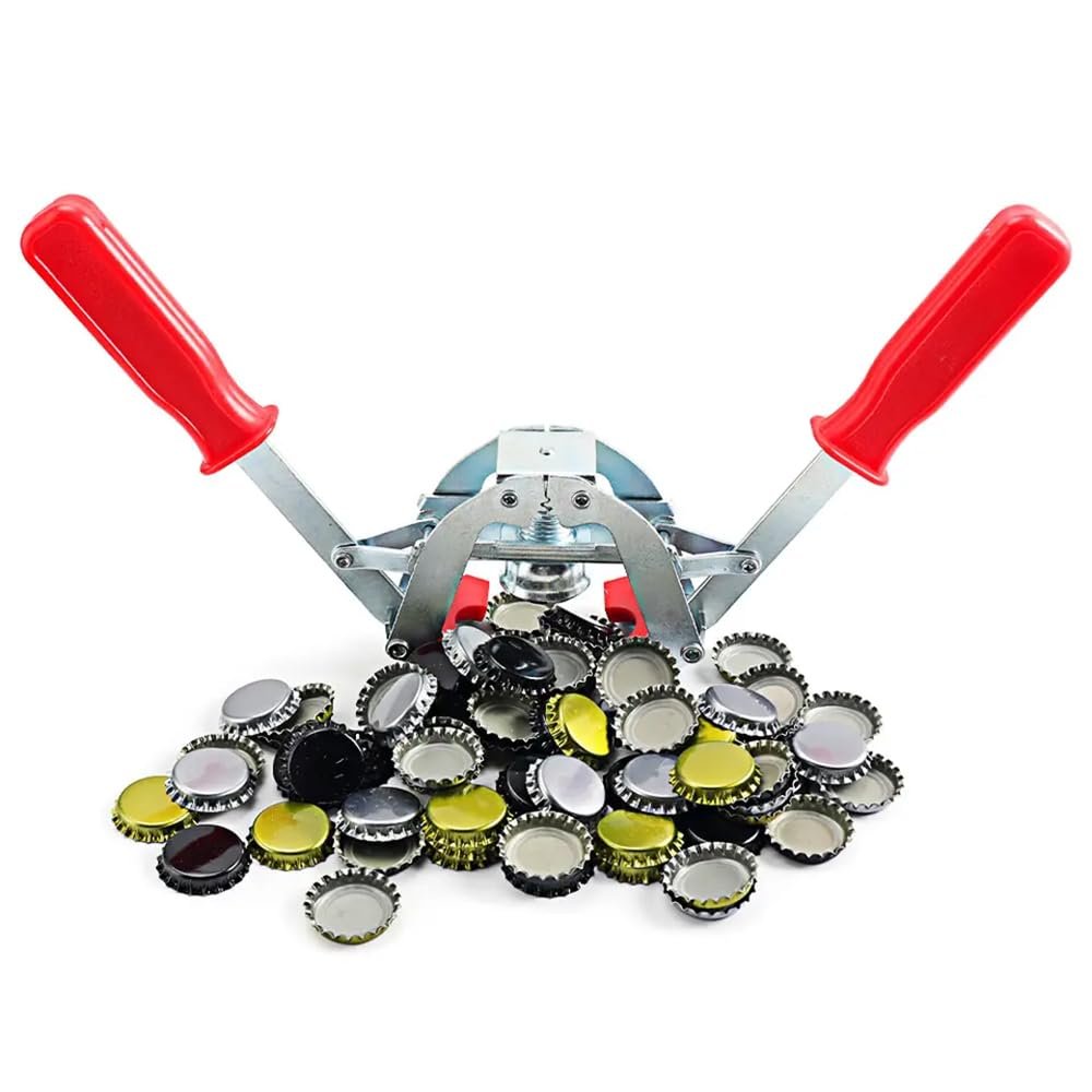 Beer Cap Sealing Machine, Crown Capper, Hand Bottle Capper, Double Lever Hand Capper, Not Easy to Break and Damage Bottle Body, Easy Pressing, Perfect for Capping and Sealing Home Brewing Bottle