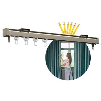 whalebee Curtain Track Square, Silent Curtain Rails with Accessories 0.5-6m Curtain Track Aluminium Alloy Strong Load-Bearing Durable Room Divider-Ceiling Curtain Track Rail