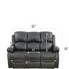 AYCP Bonded Leather Living Room Furniture Set Reclining Sofa Set Loveseat Furniture Sets in Living Room Sofa Recliners (Sofa, Black) view 3