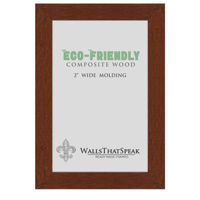 wallsthatspeak 13x21 Dark Walnut Rustic Pine Picture Frame for Posters Puzzles or Artwork, 2-Inch Wide Border Moulding Photo Frames