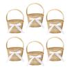 6pcs Mini Woven Basket Fruits Burlap Flower Girl Basket Burlap Basket Rustic Flower Girl Basket Hanging Container Easter Treat Biscuit Bags Tiny Baskets Linen Snack Bride view 1