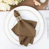 Balsa Circle 10 pcs 17-Inch Taupe Polyester Luncheon Napkins - for Wedding Reception Events Catering Restaurant Kitchen Decoration view 2
