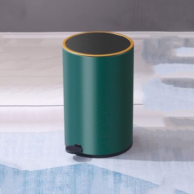 GRFIT Trash Cans Wastebasket Household Trash Can Light Luxury Living Room Creative Stainless Steel Covered Foot-Operated Bathroom Bedroom Foot-Operated Trash Can with Lid Kitchen Bathroom Rubbish Bin