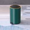 GRFIT Trash Cans Wastebasket Household Trash Can Light Luxury Living Room Creative Stainless Steel Covered Foot-Operated Bathroom Bedroom Foot-Operated Trash Can with Lid Kitchen Bathroom Rubbish Bin view 2