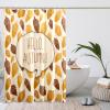 GDHBLING Hello Autumn Shower Curtain Plants Modern Geometric Pinecone Cloth Fabric Shower Curtain for Walk in Shower Washable Weighted Bathroom Decor,Yellow Light Brown,72x72 Inch view 1