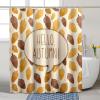 GDHBLING Hello Autumn Shower Curtain Plants Modern Geometric Pinecone Cloth Fabric Shower Curtain for Walk in Shower Washable Weighted Bathroom Decor,Yellow Light Brown,72x72 Inch view 2