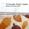GDHBLING Hello Autumn Shower Curtain Plants Modern Geometric Pinecone Cloth Fabric Shower Curtain for Walk in Shower Washable Weighted Bathroom Decor,Yellow Light Brown,72x72 Inch view 4