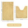 Bathroom Rugs Sets 2 Piece, Ultra Soft Absorbent Bath mat Chenille Bathroom Rug, Antiskid Bath mats Washable Bathroom mat (20x32 inch + 20x20inch U-Shaped) Beige view 3