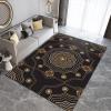 ELLECO Star Line Zigzag Art Area Rugs, Golden Greek Cultural Symbols Indoor Non-Slip Kids Rug, Upholstery Rug with Non-Slip Backing for Kids Boys Girls Bedroom Living Room Dining Room Study 6ftx8ft view 4