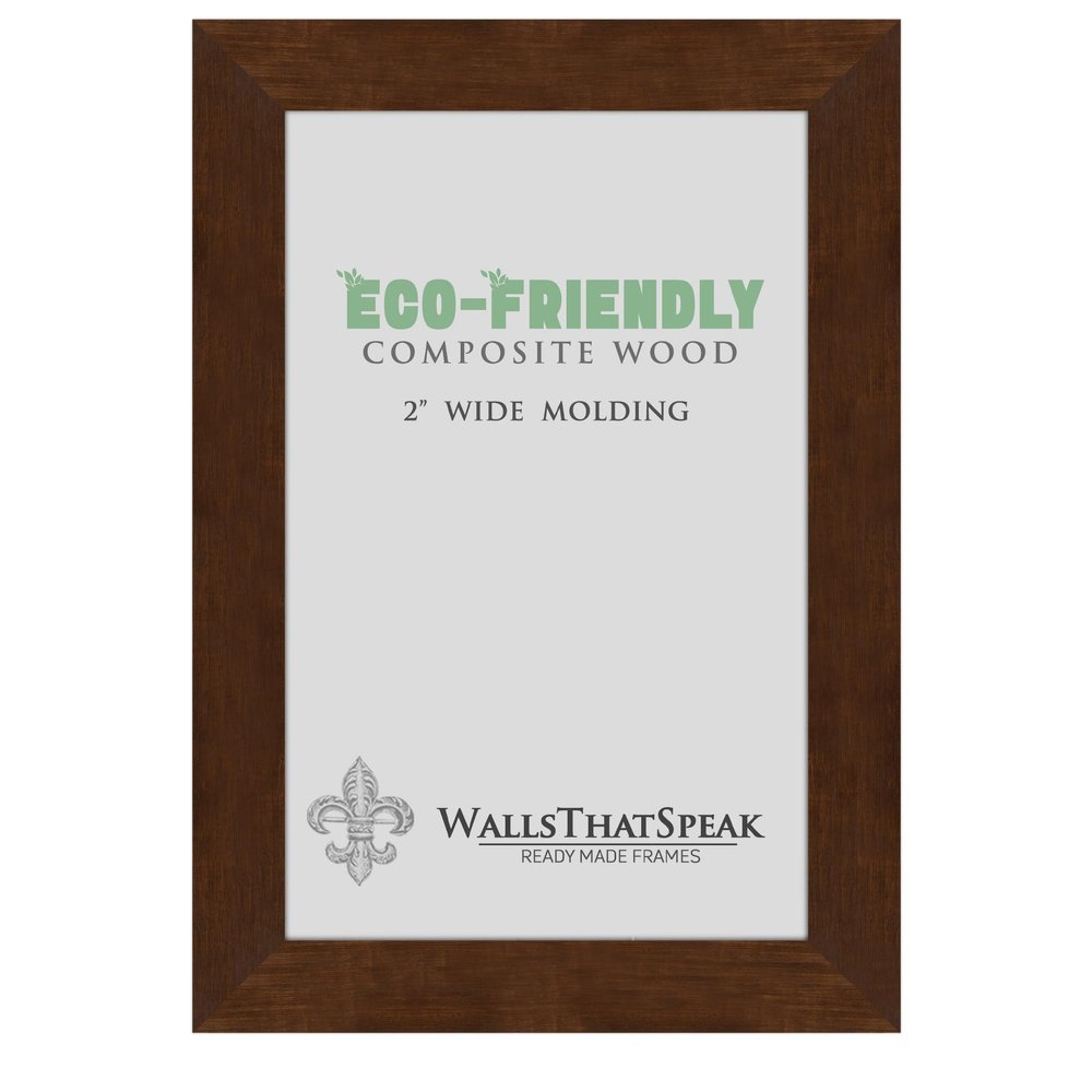 wallsthatspeak 12x22 Mocha Walnut Picture Frame for Posters Puzzles or Artwork, 2-Inch Wide Border Moulding Photo Frames