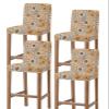 Anzona Orange Grey Geometric Bar Stool Cover Set of 4, Retro Modern Abstract Art Stretch Bar Chair Cover, Removable Washable Pub Counter Stool Chair Slipcover for Kitchen Dining Room Pub Cafe view 1