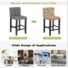 Anzona Orange Grey Geometric Bar Stool Cover Set of 4, Retro Modern Abstract Art Stretch Bar Chair Cover, Removable Washable Pub Counter Stool Chair Slipcover for Kitchen Dining Room Pub Cafe view 3
