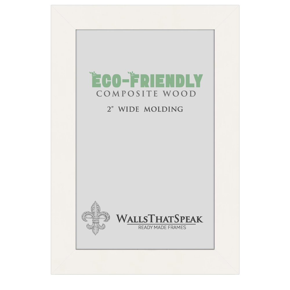 wallsthatspeak 15x18 White Picture Frame for Posters Puzzles or Artwork, 2-Inch Wide Border Moulding Photo Frames