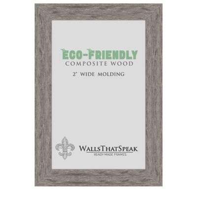 wallsthatspeak 6x14 Gray Barnwood Picture Frame for Posters Puzzles or Artwork, 2-Inch Wide Border Moulding Photo Frames