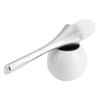 Toilet Brush,Toilet Brush and Holder,Compact Size Toilet Bowl Brush with Stainless Steel Handle Small Size Plastic Holder Easy to Hide Space Saving for Storage, Deep Cleaning(White Base) view 2