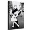 1945 Photo Black and White Times Square Victory Day Sailor Kissing Woman Posters and Wall Art Picture Decor Canvas Prints Framed and Unframed (Framed,1218inch) view 1