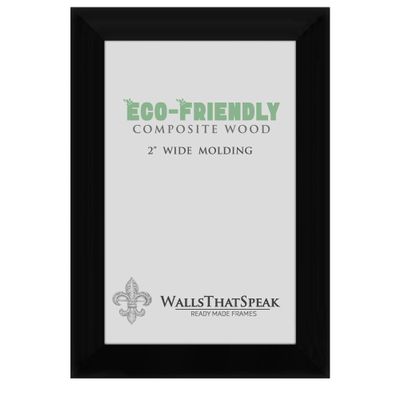wallsthatspeak 6x13 Black Picture Frame for Posters Puzzles or Artwork, 2-Inch Wide Border Moulding Photo Frames