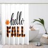 GDHBLING Plaid Pumpkin Shower Curtain Leopard Print Hello Autumn Rainbow Maple Cloth Fabric Weighted Bathroom Decor Washable Shower Curtain for Walk in Shower,Orange White,72x72 Inch view 1