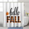 GDHBLING Plaid Pumpkin Shower Curtain Leopard Print Hello Autumn Rainbow Maple Cloth Fabric Weighted Bathroom Decor Washable Shower Curtain for Walk in Shower,Orange White,72x72 Inch view 2