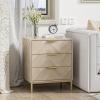 Anmytek 3 Drawer Nightstand for Bedroom, Modern Wood Nightstand Square Bedside Table End Table with Storage for Bedroom Room, Sofa, Natural Oak, H0099 view 1