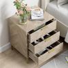 Anmytek 3 Drawer Nightstand for Bedroom, Modern Wood Nightstand Square Bedside Table End Table with Storage for Bedroom Room, Sofa, Natural Oak, H0099 view 3