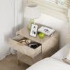 Anmytek 3 Drawer Nightstand for Bedroom, Modern Wood Nightstand Square Bedside Table End Table with Storage for Bedroom Room, Sofa, Natural Oak, H0099 view 4
