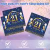 21st Birthday Party Supplies 21st Navy Blue and Gold Party Decor Includes Plates Napkins 21 Years Old Birthday Decoration Supplies for Boys Girls Men Women view 2