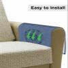 Sofa Armrest Organizer Bedside Caddy, Nautical Compass Non Slip Couch Remote Control Holder for Recliner, Navy Blue Striped Coastal Compass Arm Chair Caddy with Pocket for Magazine, Phone, 19.7"x35" view 4