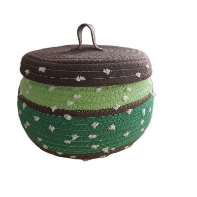 AOKLEY Wardrobe storage box Cotton Rope Storage Basket, Desktop Storage Box With Lid, Key Storage Basket, Woven Underwear Storage Basket Suitable for organizing wardrobes and drawers (Color : E)