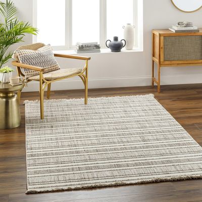 Mark&Day Area Rugs, 9x12 Yaira Global Light Brown Area Rug, Brown Off-White Carpet for Living Room, Bedroom or Kitchen (8'11" x 12')