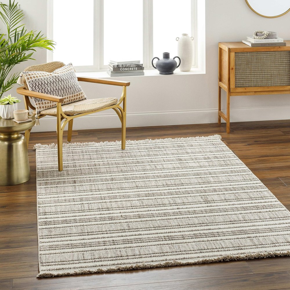 Mark&Day Area Rugs, 9x12 Yaira Global Light Brown Area Rug, Brown Off-White Carpet for Living Room, Bedroom or Kitchen (8'11" x 12')