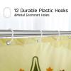 GDHBLING Hello Autumn Shower Curtain Rustic Fall Leaves Maple Plants Shower Curtain for Walk in Shower Washable Bathroom Decor Cloth Fabric Weighted,Green Mustard Yellow,72x72 Inch view 4